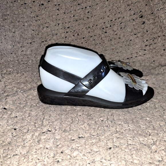 LEMON JELLY-Black Jelly-Daisy Slingback Sandals-Sz 37/7-Near Mint - Picture 4 of 7